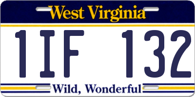 WV license plate 1IF132
