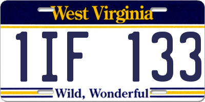 WV license plate 1IF133
