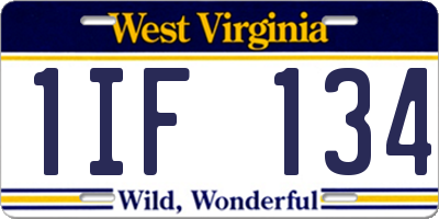WV license plate 1IF134