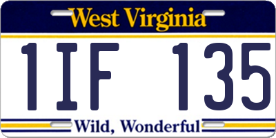 WV license plate 1IF135