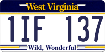 WV license plate 1IF137