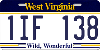 WV license plate 1IF138