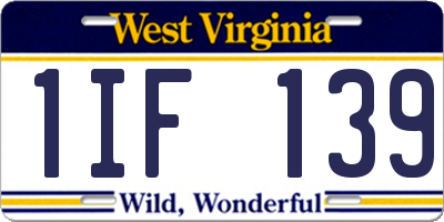 WV license plate 1IF139
