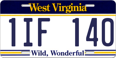 WV license plate 1IF140