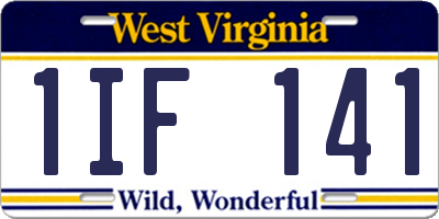 WV license plate 1IF141