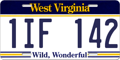 WV license plate 1IF142