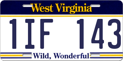 WV license plate 1IF143