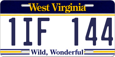 WV license plate 1IF144