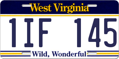 WV license plate 1IF145