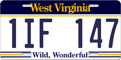 WV license plate 1IF147