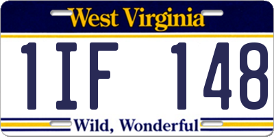 WV license plate 1IF148