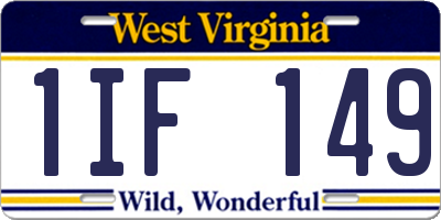 WV license plate 1IF149
