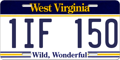 WV license plate 1IF150