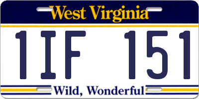 WV license plate 1IF151