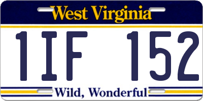 WV license plate 1IF152