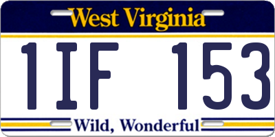 WV license plate 1IF153