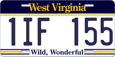 WV license plate 1IF155