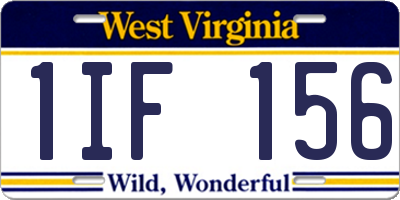 WV license plate 1IF156