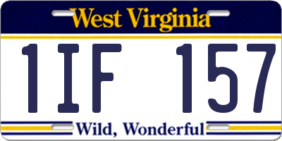 WV license plate 1IF157