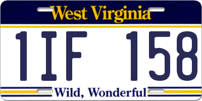 WV license plate 1IF158