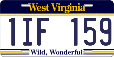 WV license plate 1IF159