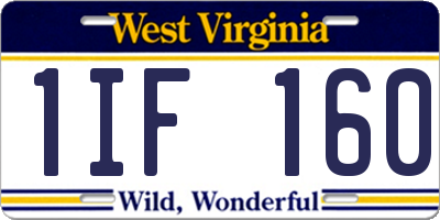 WV license plate 1IF160