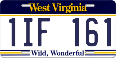 WV license plate 1IF161