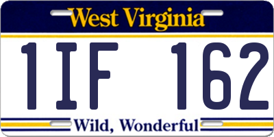 WV license plate 1IF162