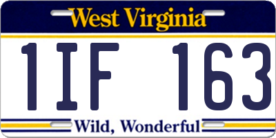 WV license plate 1IF163