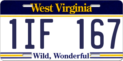 WV license plate 1IF167