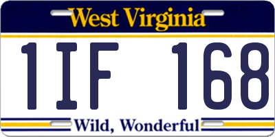 WV license plate 1IF168
