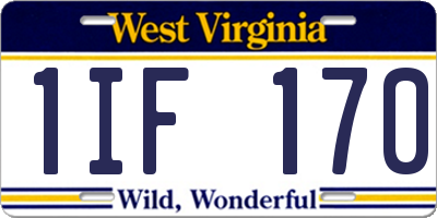 WV license plate 1IF170