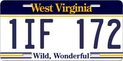 WV license plate 1IF172