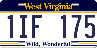 WV license plate 1IF175