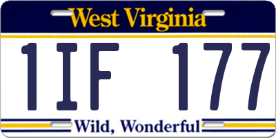WV license plate 1IF177