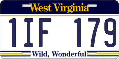 WV license plate 1IF179