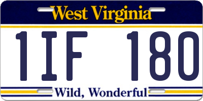 WV license plate 1IF180