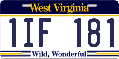 WV license plate 1IF181