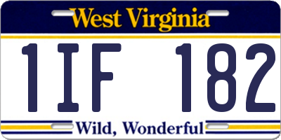 WV license plate 1IF182