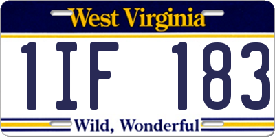 WV license plate 1IF183