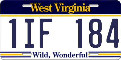 WV license plate 1IF184
