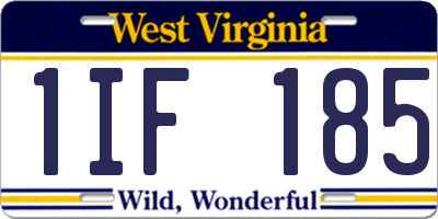 WV license plate 1IF185