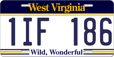 WV license plate 1IF186