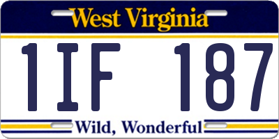 WV license plate 1IF187