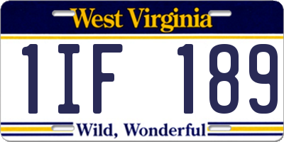 WV license plate 1IF189