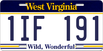 WV license plate 1IF191