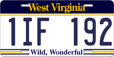 WV license plate 1IF192