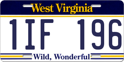 WV license plate 1IF196