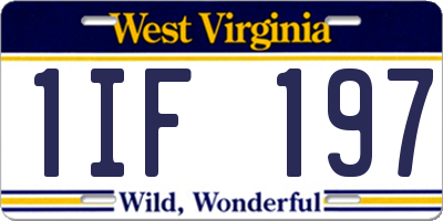 WV license plate 1IF197