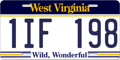 WV license plate 1IF198